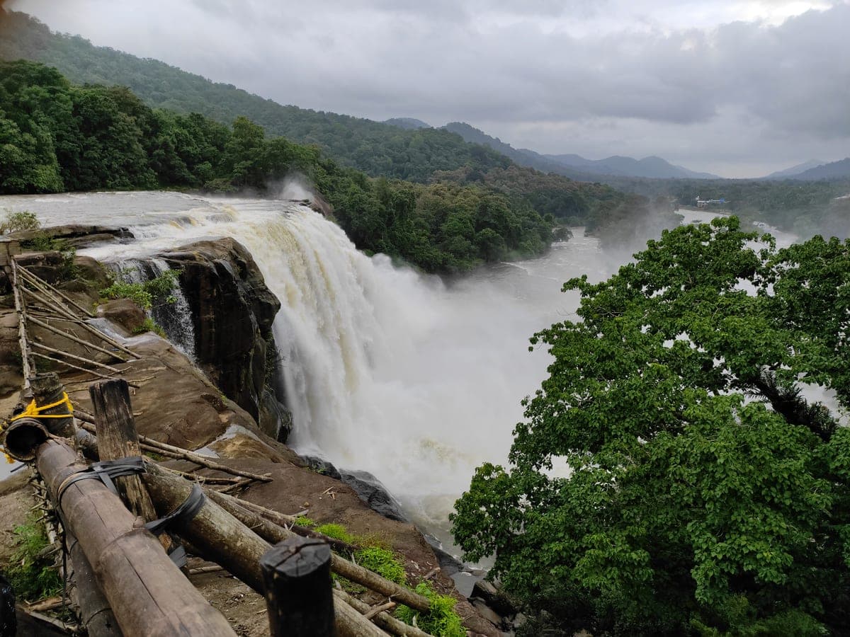 Athirappilly Falls, Kerala — Kerala's widest waterfall, in full monsoon flow.